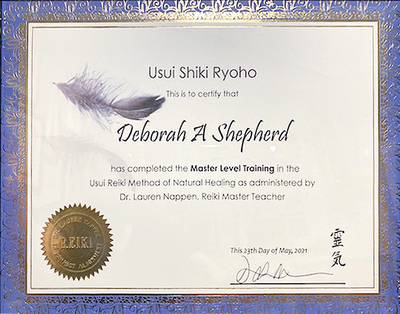 Certificate of Completion - Master Reiki